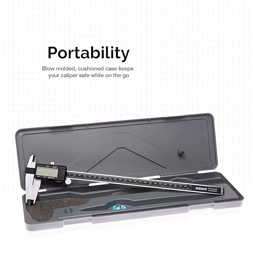 Miniatura 24 de NEIKO 01401A - Calibrador digital electrónico de 6 pulgadas, acero inoxidable, pantalla LCD extragrande, conversión de medidas a