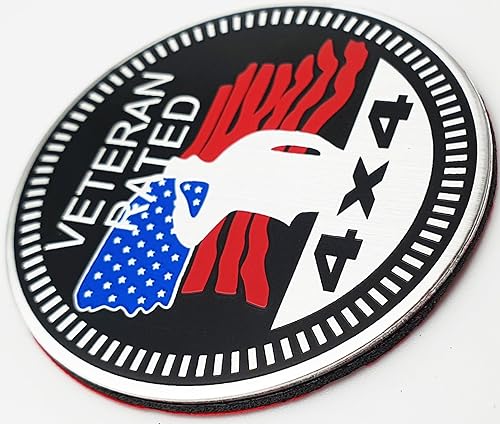 Miniatura 2 de Emblema 3D de metal para veteranos de 4 x 4, compatible con Jeep Wrangler, vehículos, camiones, SUV (clasificación veterana)