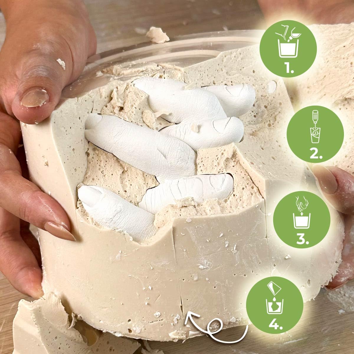 Reschimica Kit Calco Mani Coppia e Famiglia Made in Italy LOVE CAST KIT | Con Alginato Atossico e Gesso Ceramico, Scultura 3D di Mani e Piedini Neonati, Idea Regalo Originale, Romantica e Fai da Te