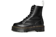 Dr. Martens, Jadon 8-Eye Leather Platform Boot for Men and Women, Black Polished Smooth, 8 US Men/9 US Women