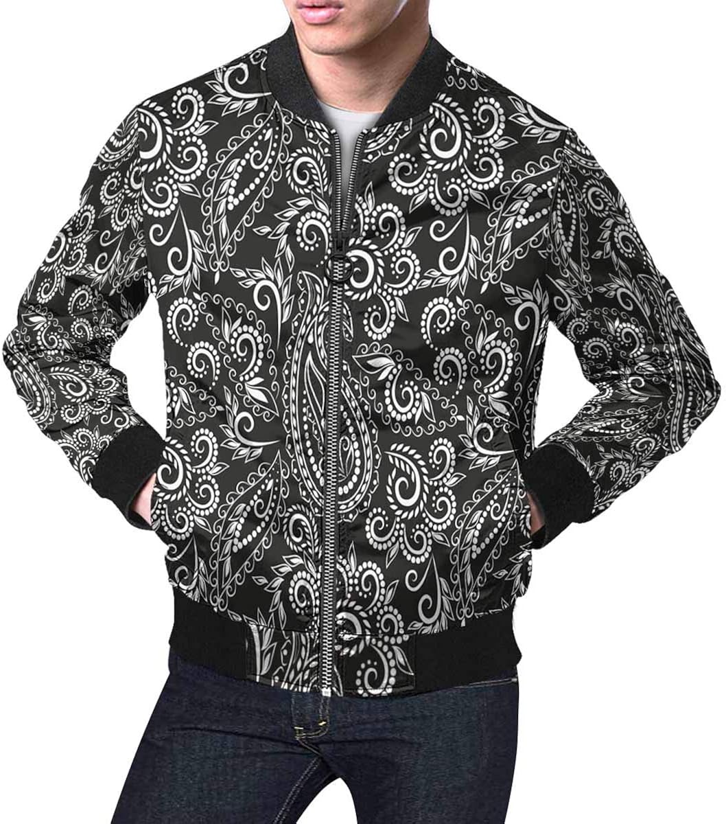 paisley and gray white floral jacket