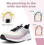 FitVille Women's Wide Running Shoes Breathable Walking Sneakers Non-Slip Tennis Shoes for Swollen Feet Plantar Fasciitis