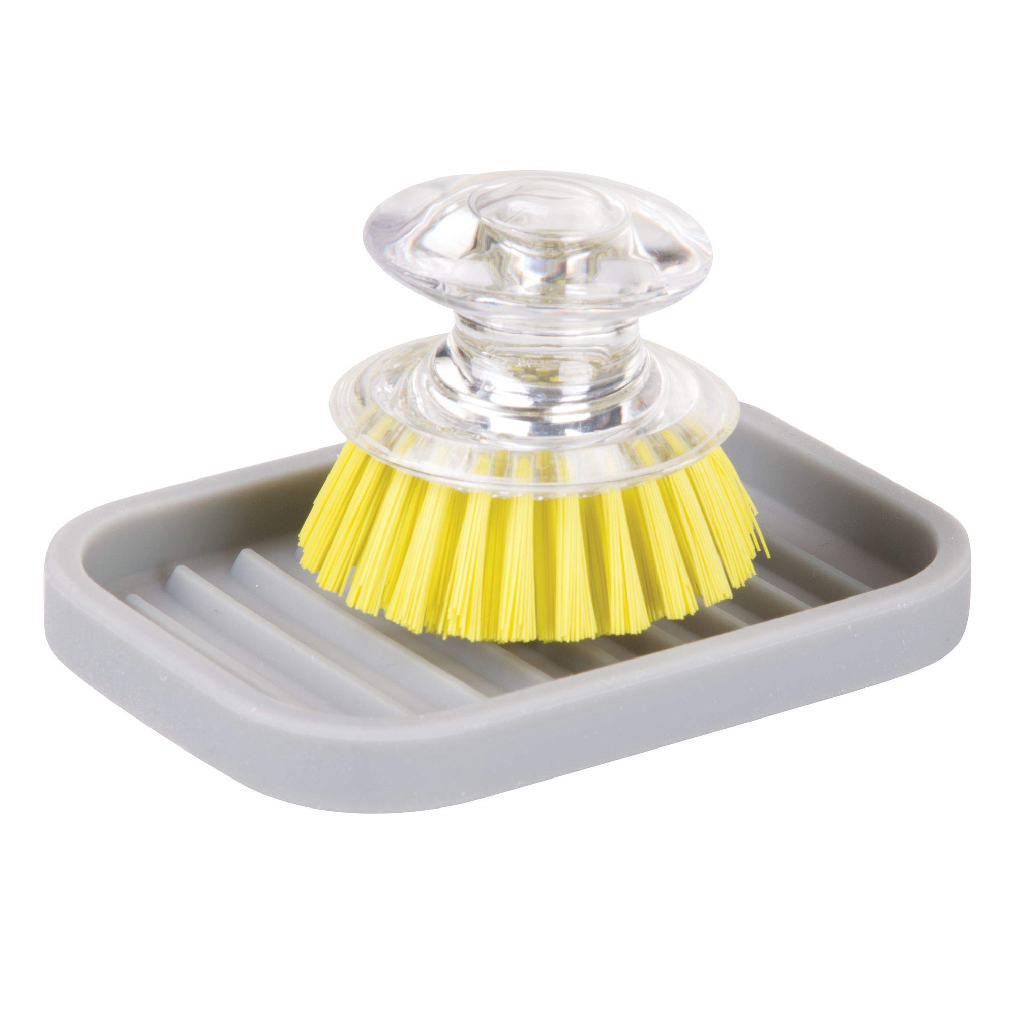 iDesign Lineo Silicone Soap Saver Dish, Bar Holder Tray for Bathroom