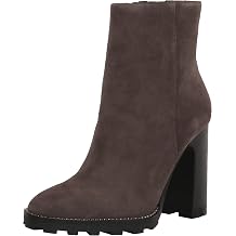 KARL LAGERFELD Womens Suede Peppy Lug-sole Zip-up Ankle Boot