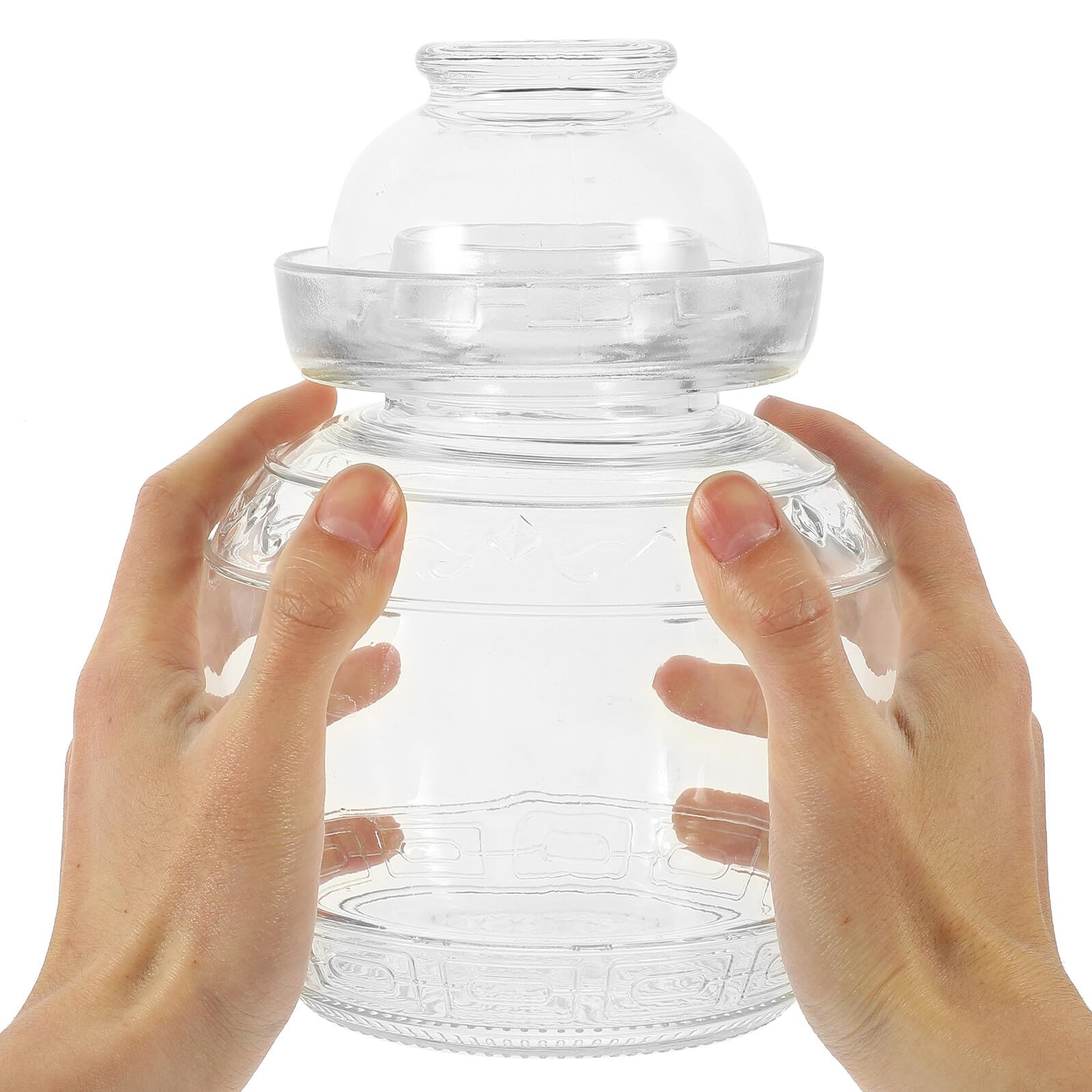 Toyvian Barattolo Materiale Sicuro in Vetro Trasparente per Fermentazione Coperchio Ermetico Contenitore Alimentare e Design Semplice Moderno per Cucina
