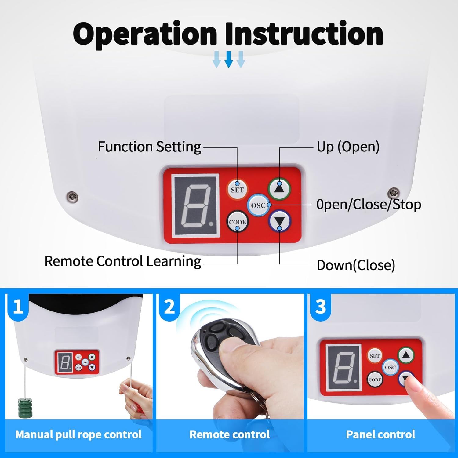 Roll Up Garage Door Opener with Remote,110V 50dB Automatic Rolling Door Opener,800N Side Mount Electric Motor for Garage,Warehouse,Barn,Shop - Easy Installation & Quiet Operation