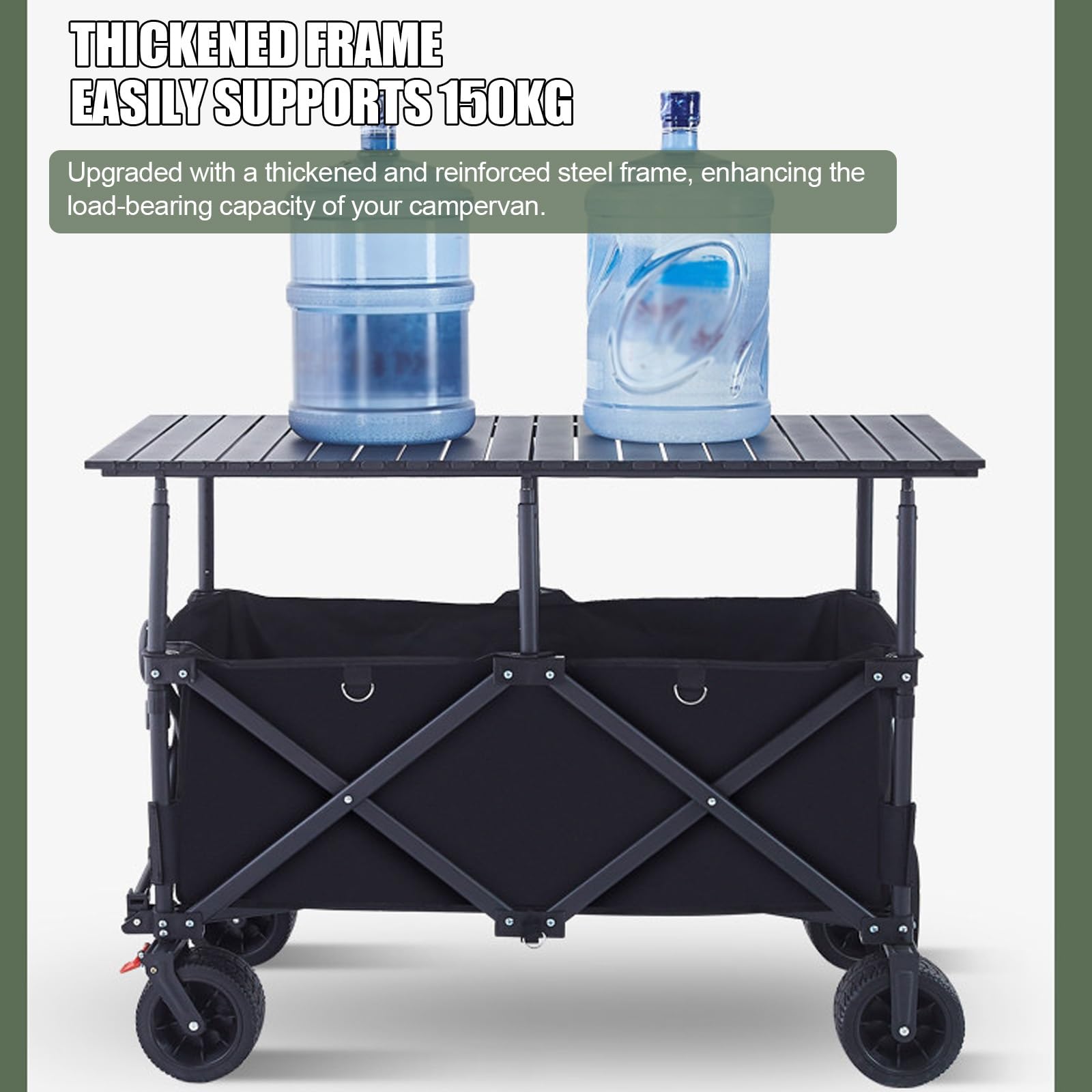 Carrello Del Venditore Di Cibo, Carretti Dei Venditori Ambulanti, Per Bancarelle Del Mercato Con Tettoia, Carrello Pieghevole Per Venditori All'aperto(Khaki)