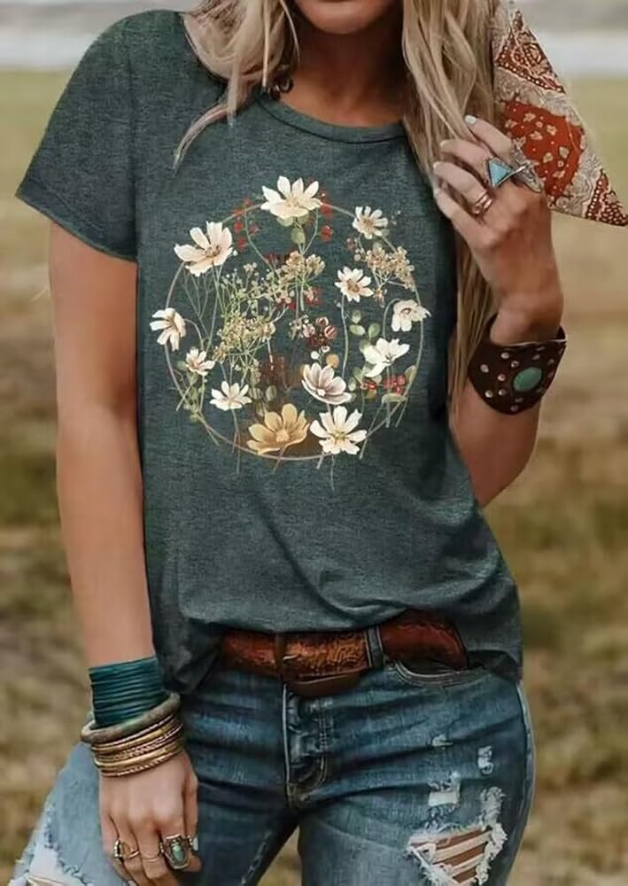 EMERY ROSE Blusa De Manga Farol Con Escote En Pico Y Estampado De