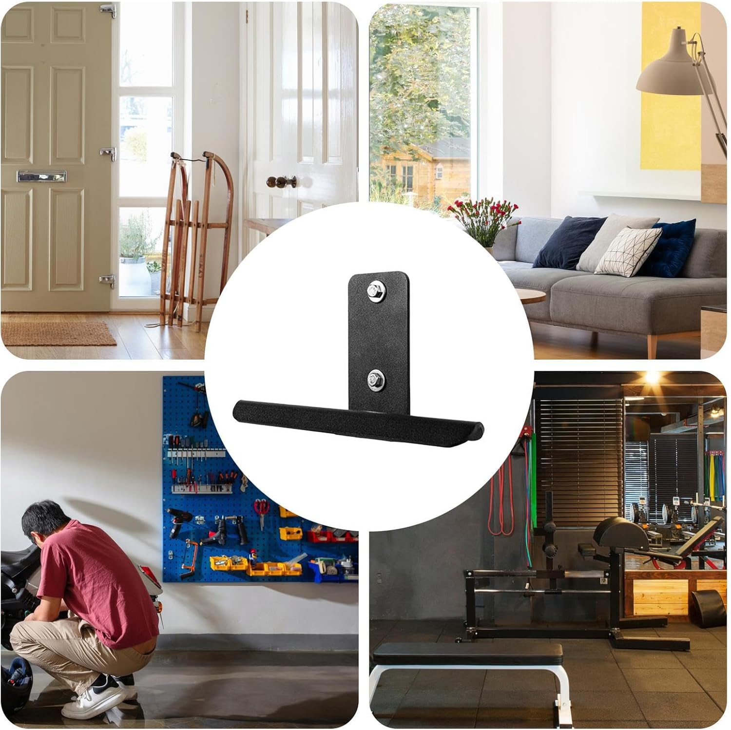 ウエイトプレート ホルダー - スチール製 多機能ウォールマウント ホーム収納用品 - 加重ベストハンガー - フットボール バイク