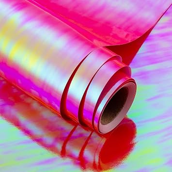 MAYPLUSS Red Wrapping Paper Roll - 17Inch X 32.8Feet - Luxury Shiny Holographic Iridescent Thick Gift Wrap Paper for Christmas, Birthday, Wedding, Bridal Shower, Valentines Day, Holiday