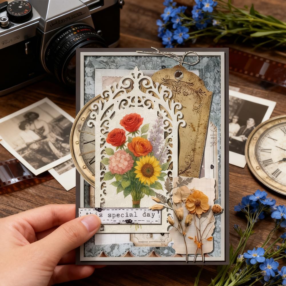 UNICRAFTALE 8Pcs Arched Door Metal Cutting Dies Arched Greeting Gard Display Stand Die Cut Embossing Stencils for Card Making DIY Scrapbooking Photo Album Journal Decoration Crafts image 4