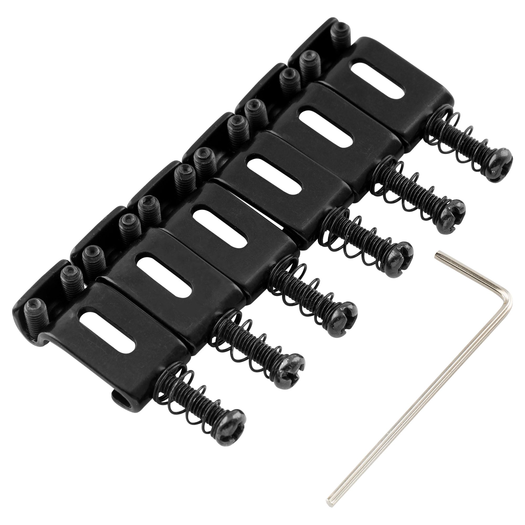 Musiclily Pro 10.8mm Steel Vintage Tremolo Bridge Saddles For Strat - Set Of 6, Black, For 54mm (2-1/8") String Spacing