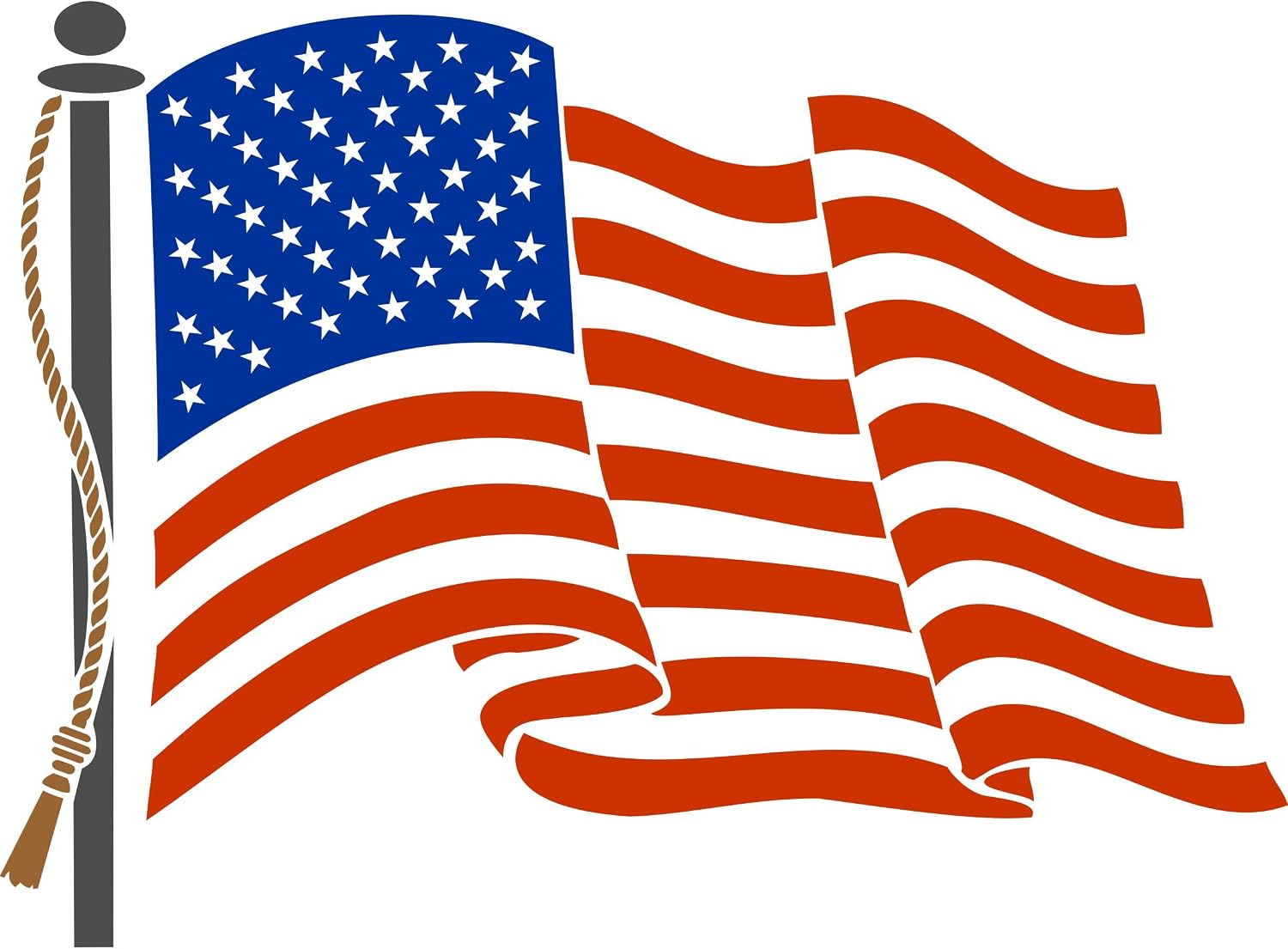 US Flag Stencil, 7 x 5 inch - US American Flag Stars & Stripes USA