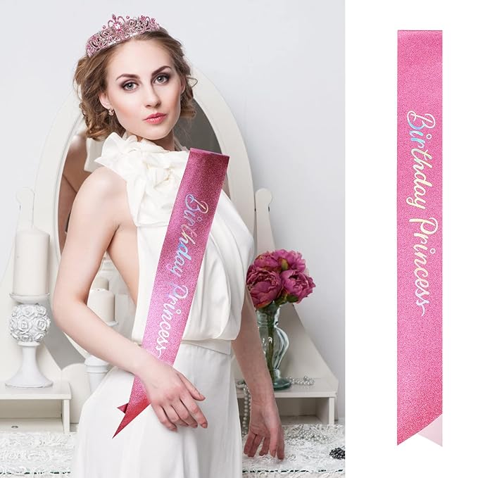 Princess Birthday Tiara - Happy Crown for Girls & Women, Decorative Accessory miniatura 2