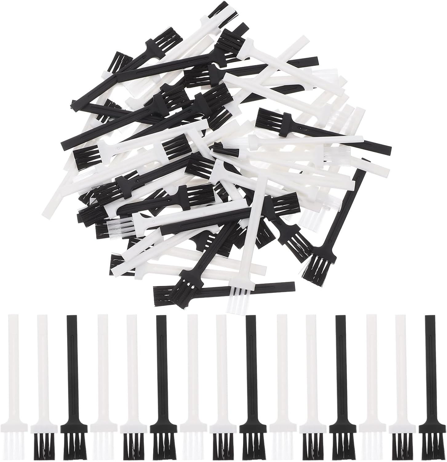 VALICLUD 60pcs Electric Shaver Cleaning Brush and Keyboard Set, Portable Mini Plastic Duster Brushes for Razor Dust Removal and Computer Accessories, Multipurpose Cleaning for Men’s