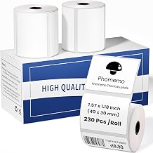 Memoking Thermal Labels 40 x 30 mm, 230 Pieces, 3 Rolls