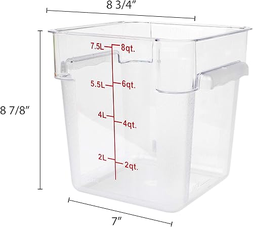 Vista 16 de Excellante - Recipientes cuadrados de polipropileno de 4 cuartos de galón, color blanco