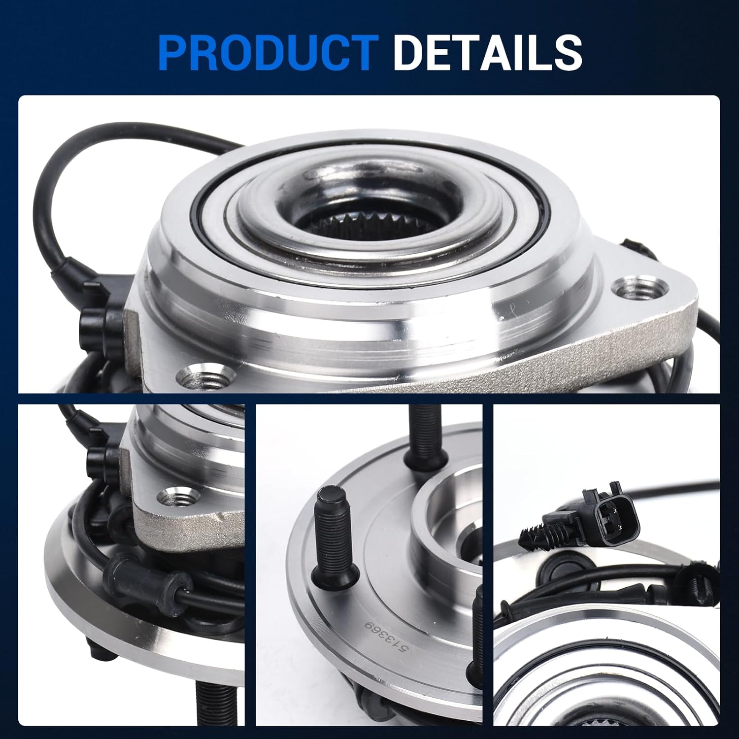 Autoround Front Wheel Bearing and Hub Assembly HA590482 513369 fit for Jeep Wrangler 2011 2012 2013 2014 2015 2016 2017, Wrangler JK 2018 4WD 5Lugs w/ABS
