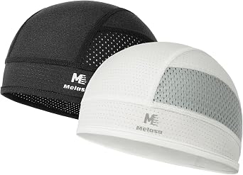 MELASA Cooling Skull Cap Breathable Sweat-Wicking Under Helmet | Lightweight, Quick-Dry, Snug Fit, No Slipping for Men Women Cycling, Outdoor Work Hard Hat Liner, Motorcycling, Sports