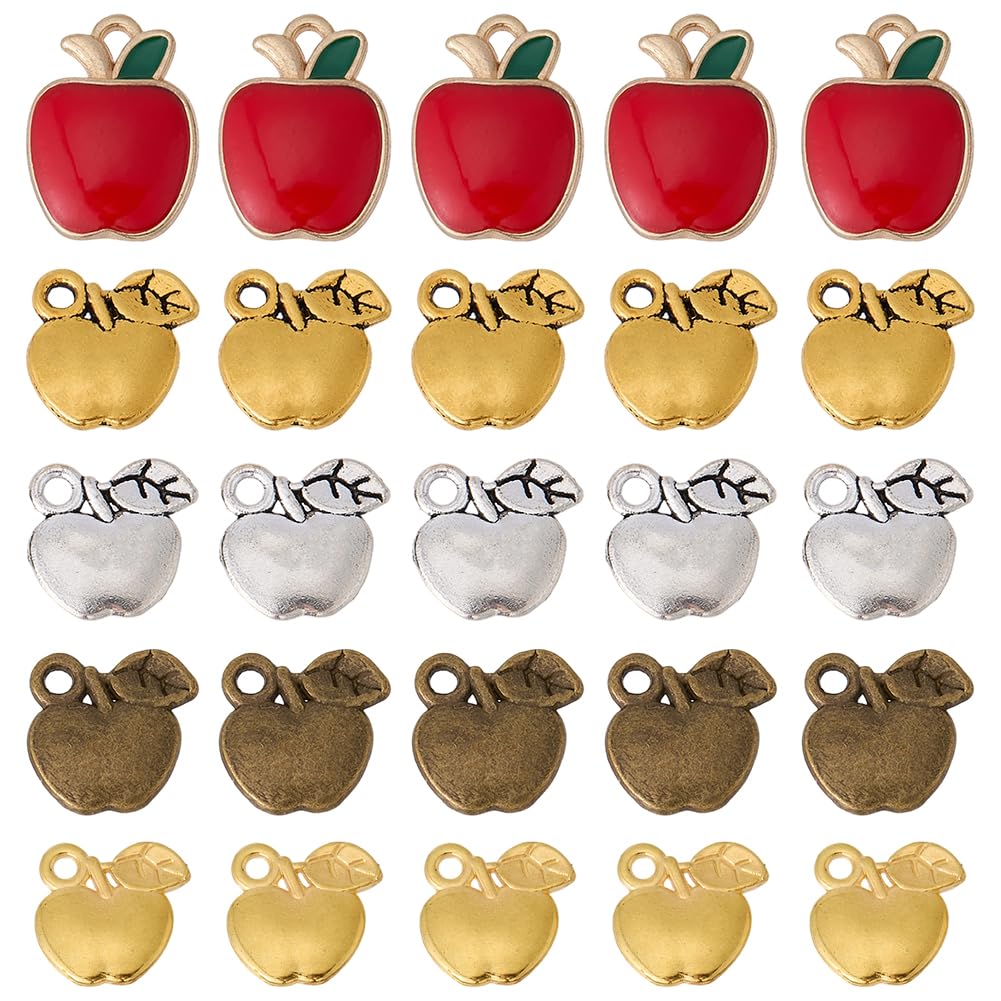Pendentifs pommes dorées et rouges : le coffret idéal pour offrir ou créer