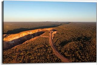 Aerial View from Mt Jackson hill ranges and iron ore mine Western Canvas Wall Art Decor Framed Photo Prints Picture Poster For Bathroom Bedroom Kitchen Living Room Office Artwork Paintings 20x30