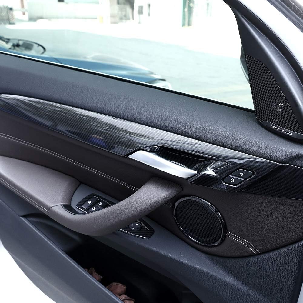 YIWANG Carbon Fiber Style Interior Door Decoration Panel Cover Trims 4pcs For BMW X1 F48 2016-2019,For BMW X2 F47 2018 2019 Auto Accessories