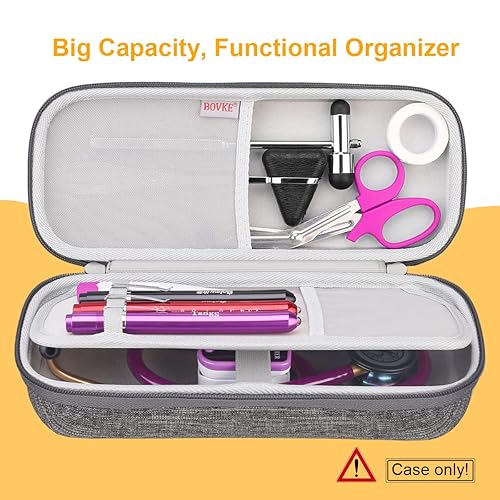 Vista 58 de BOVKE Funda de viaje para 3M Littmann Classic III, Lightweight II S.E, Cardiology IV Diagnostic, MDF Acoustica Deluxe Estetoscopios - Espacio Negro