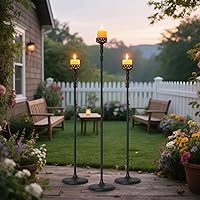 Vista 2 de Floor Candle Holder Centerpieces for Tables,3Pcs Black Candle Holder for Pillar Candles Matte Metal Candlestick Set for Wedding Party Home Candles