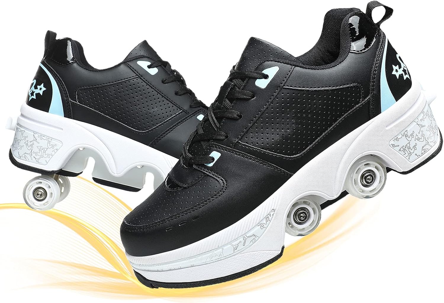Automatic Walking Shoes Invisible Deformation Roller Skate 2 In 1