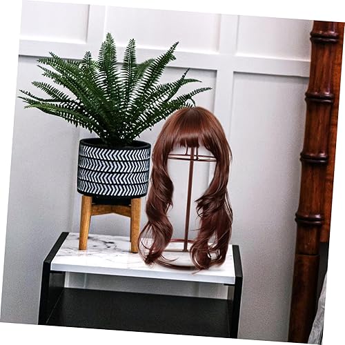 Miniatura 8 de Soporte de escritorio, 1 unidad, estante de exhibición de sombreros de hierro resistente para uso minorista, soporte de exhibición de peluca de mesa