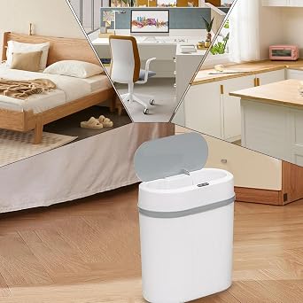 Automatic Touchless Trash Can, Motion Sensor Trash Bin, Large Capacity Motion Sensitive Kitchen Can, Anti-Odor Slim Waste Bin with Lid, Space-Saving Kitchen Cans for Bathroom, Living Room