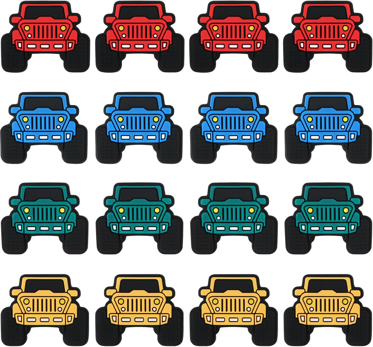 EVERMARKET 16pcs Truck Silicone Focal Beads Bulk - Car Silicone Beads for Pens, DIY Crafts Necklace, Bracelet, Lanyard