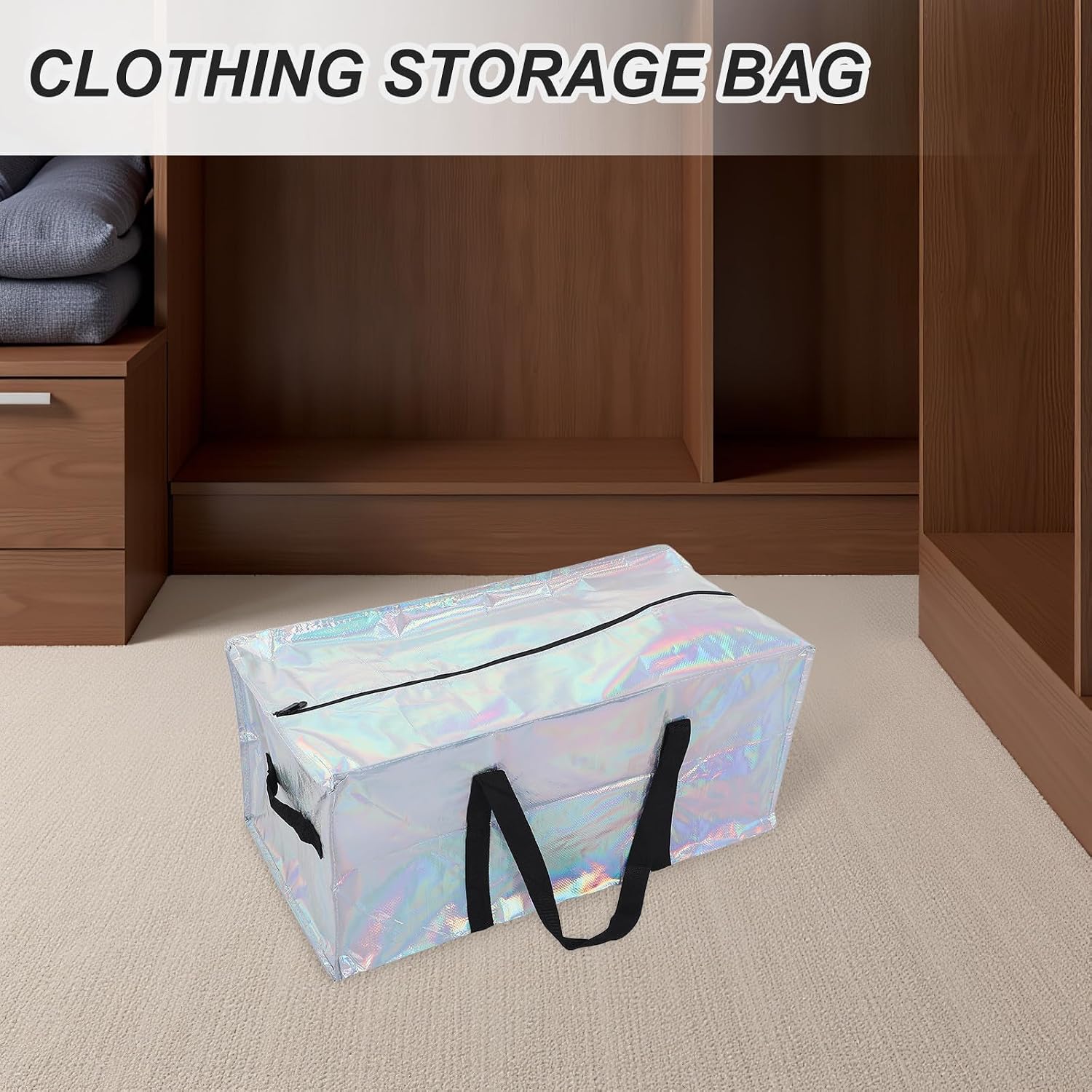 4pcs Large Heavy Duty Moving Bags, 29x14x13in Reinforced Handles & Heavy-Duty Zippers Moving Boxes Storage Bags Totes for Clothes Packing, Dorms, College Supplies