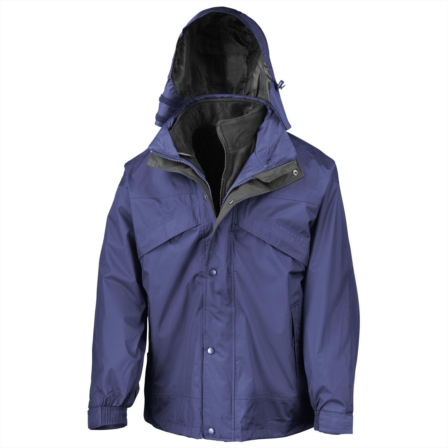 Result 3 in 1 Removable Fleece Waterproof Windproof Mens Rain - Royal/Black - L