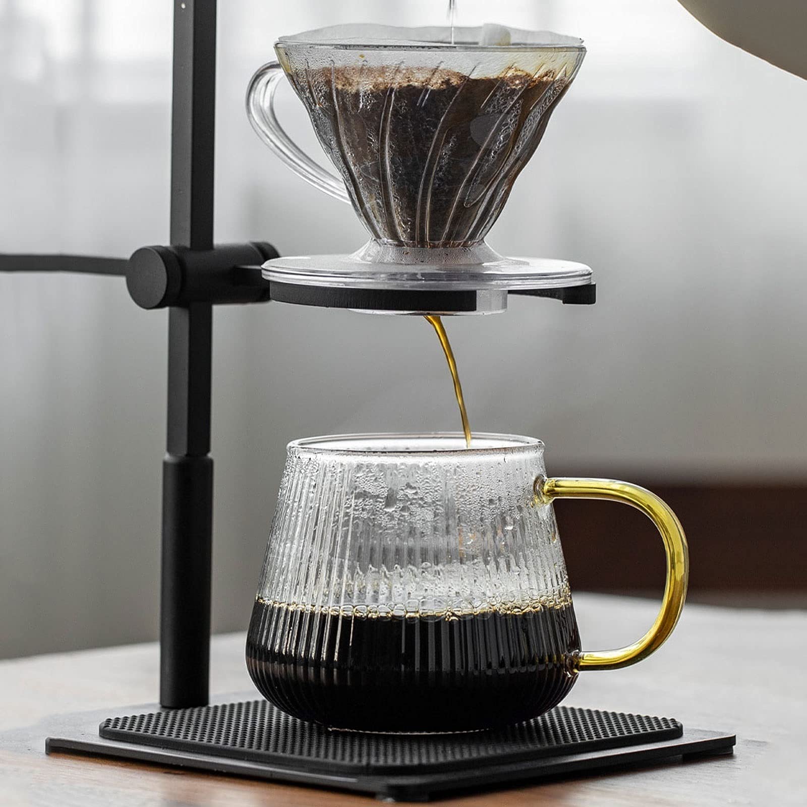 Szklanki Duży szklane kubki kawowe, szerokie usta kubki do zupy, cappuccino, kawy, latte, płatków, lodów itp., 15.8oz / 21 uncji, szklany kubek z łyżką i pokrywką Szklanki do wody Szklanka barowa
