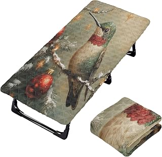 Burbuja Christmas Bird Cot Sheet for Toddlers, Portable Padded Nap Mat Sheet with Elastic Band for Girls Boys, Machine Washable, 25x50 in