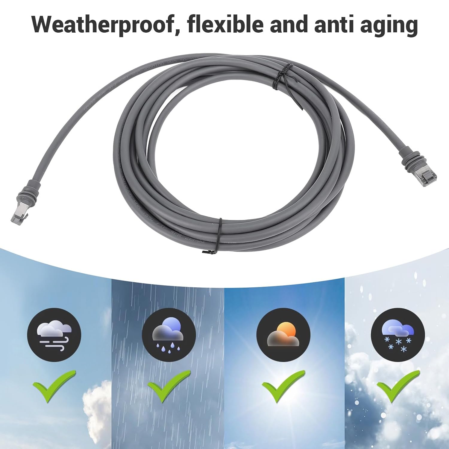 Gen 3 Cable, Antenna Extension Cable for Generation 3, Replacement Power Cable Cord for Outdoor, Plug and Play (15M)