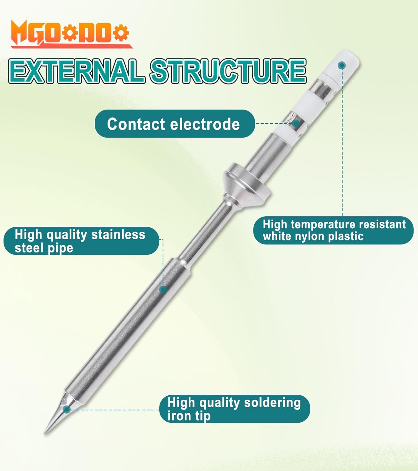 5PCS TS100 Soldering Iron Tips Replacement for Pinecil, TS101, PTS200 - Fast Heating Stainless Steel Micro Soldering Pen Tips for Electronics Repair & DIY Projects(I, BC2, KU, J02, D24)