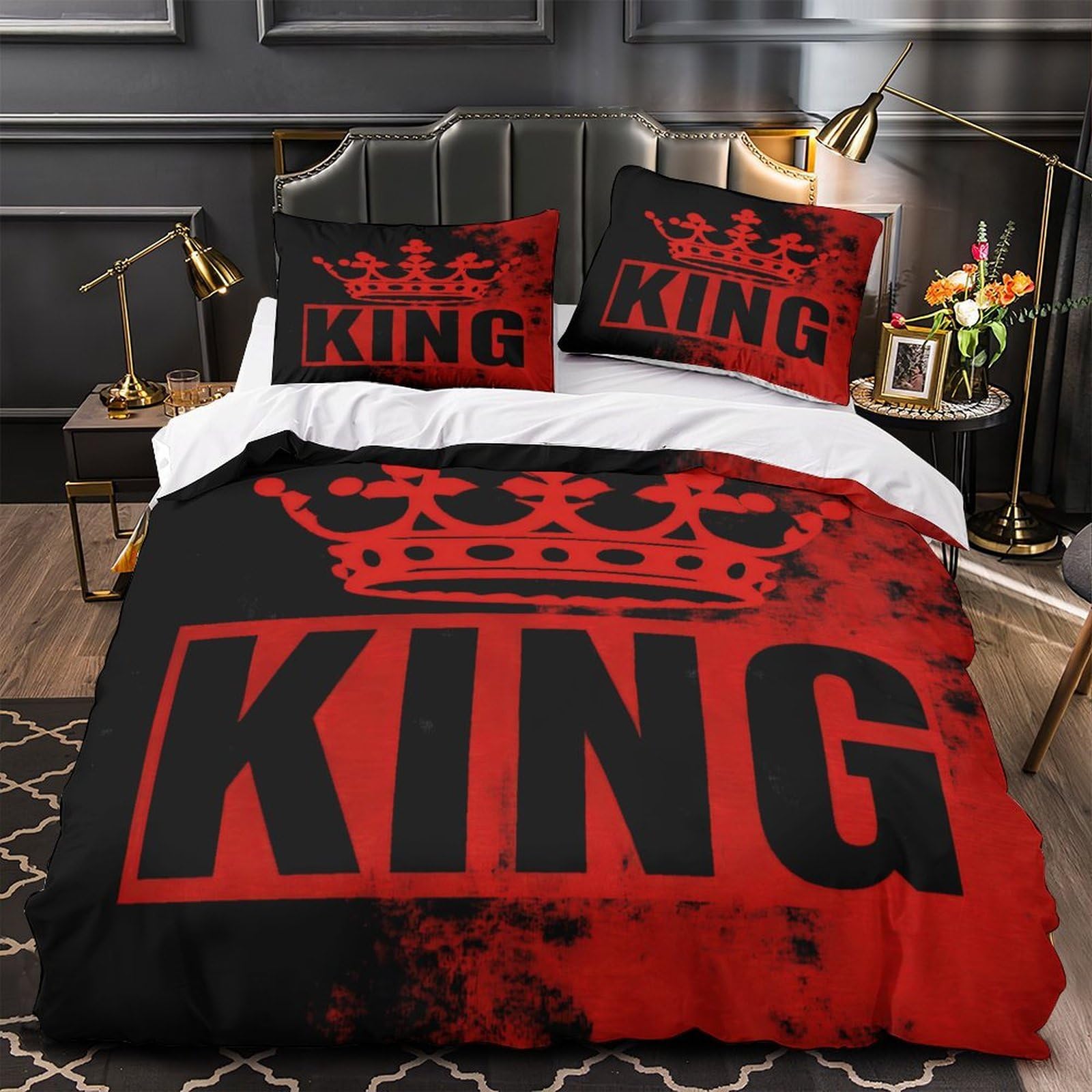 Parure de lit 3D anti-acarien en microfibre douce avec fermeture éclair
