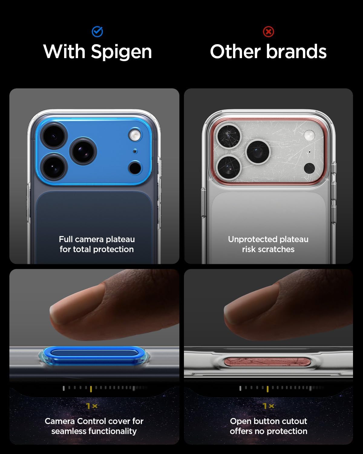 Spigen for iPhone 17 Pro Case, Ultra Hybrid T MagFit [Camera Control Button] [Compatible with Magsafe] - Matte Blue - Image 3