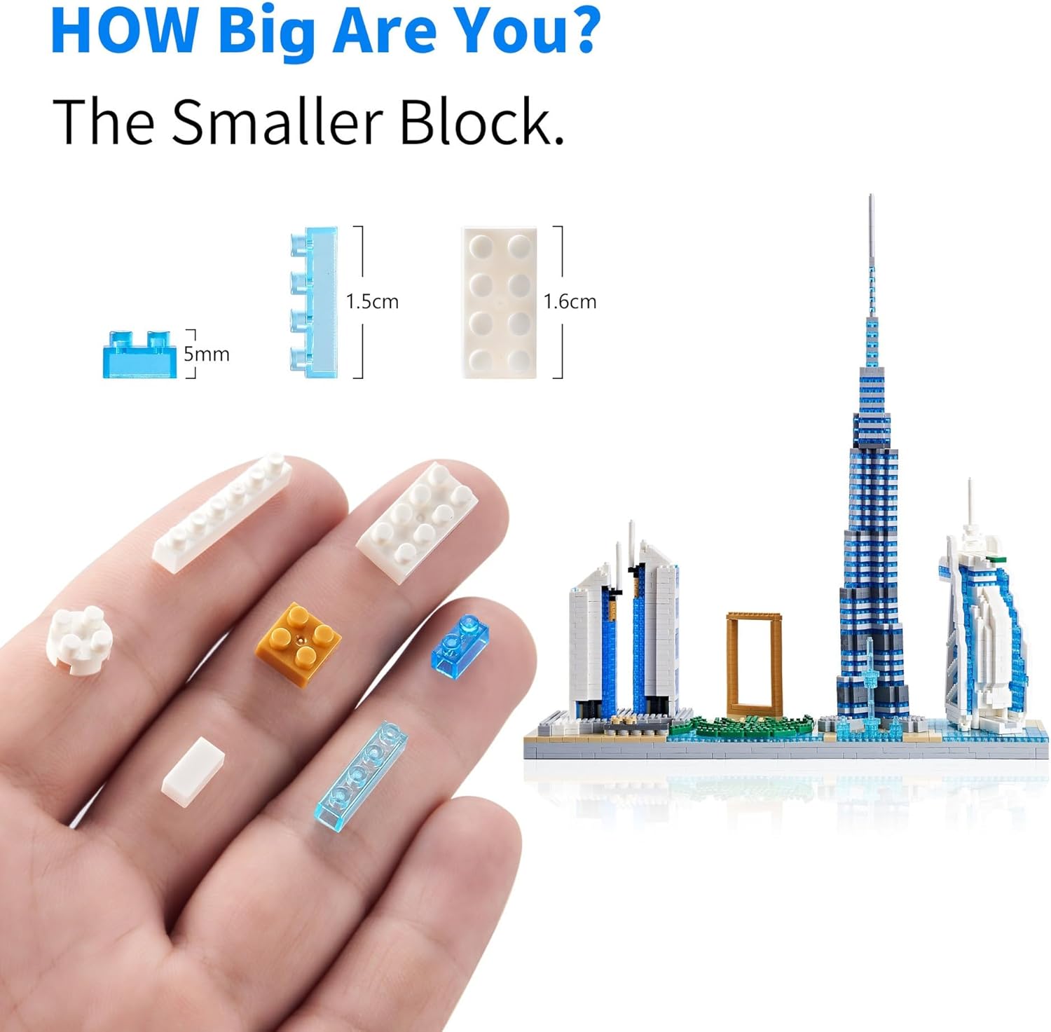 Dubai Skylines Architecture Building Set, Architecture Model Building Set Model Kit, Construction Toy Micro Building Blocks Set for Kids and Adults,2545pcs with Color Package Box