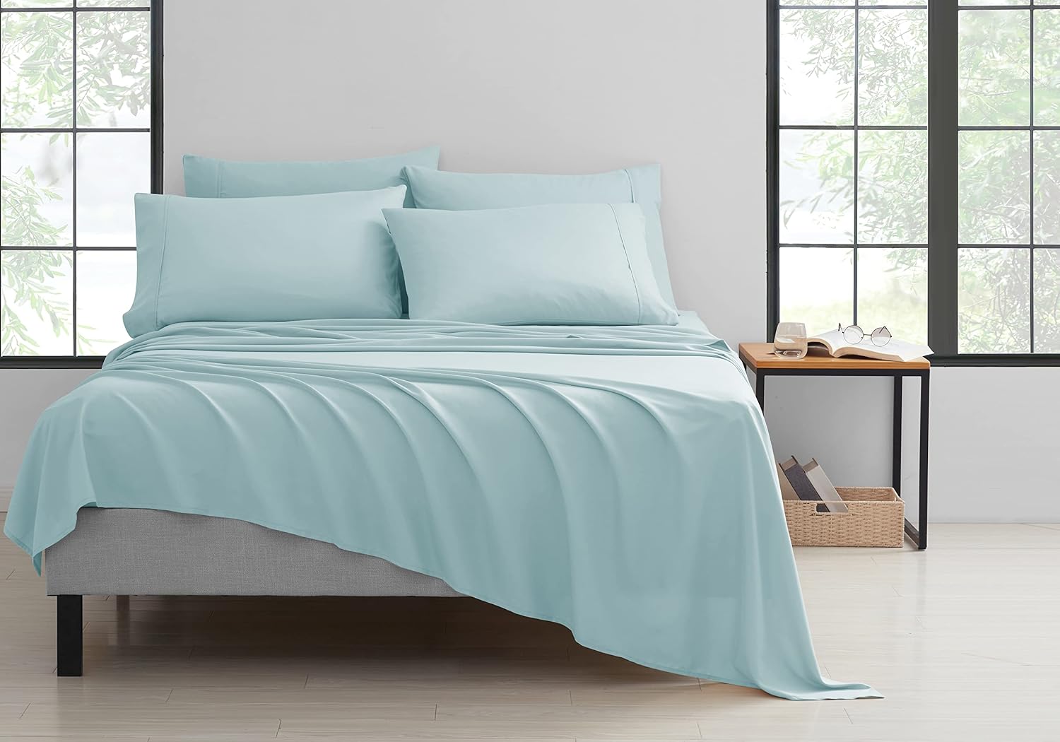 Bamboo 6Piece Luxury Sheet Set, Full, Aqua Amazon.in Home & Kitchen