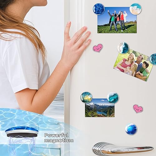 Miniatura 10 de DARUITE 12 imanes de vidrio para nevera, fuertes imanes de refrigerador para manualidades, oficina, cocina y pizarra blanca, mármol