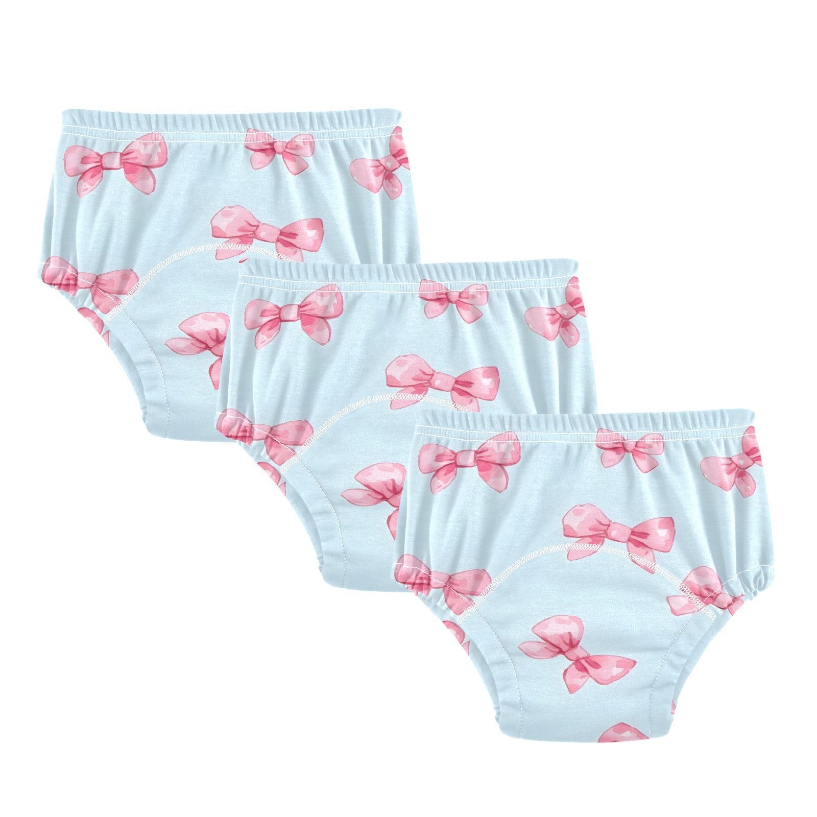 Coikll Pink Bows (2) Toddler Training Underwear Waterproof Baby Pee Pants -4T