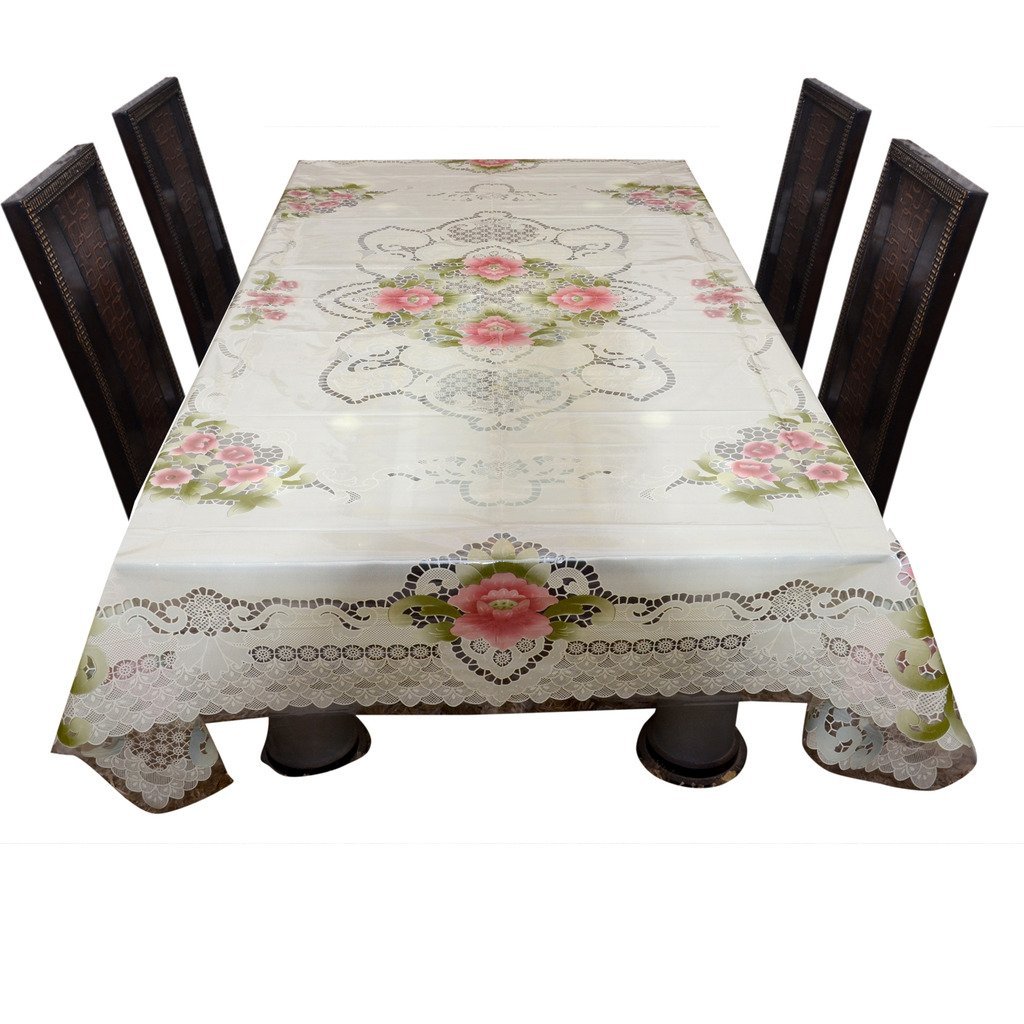 Décor Club Dining Table Cover Clear Self Printed 6 Seater Amazon.in