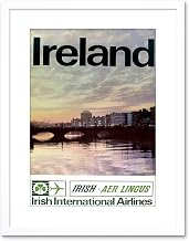 TRAVEL TOURISM TRANSPORT IRELAND AIRLINE DUBLIN FRAMED PRINT F97X7177