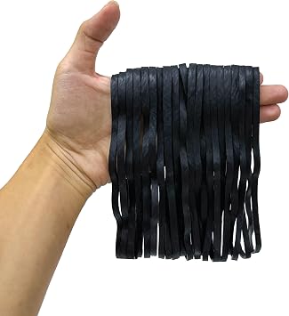 Yosogo Extra Large 8 Inch Big Postal Rubber Band - Black Color Heavy Duty Elastic Biodegradable Natural Rubber Bands 30 Pieces
