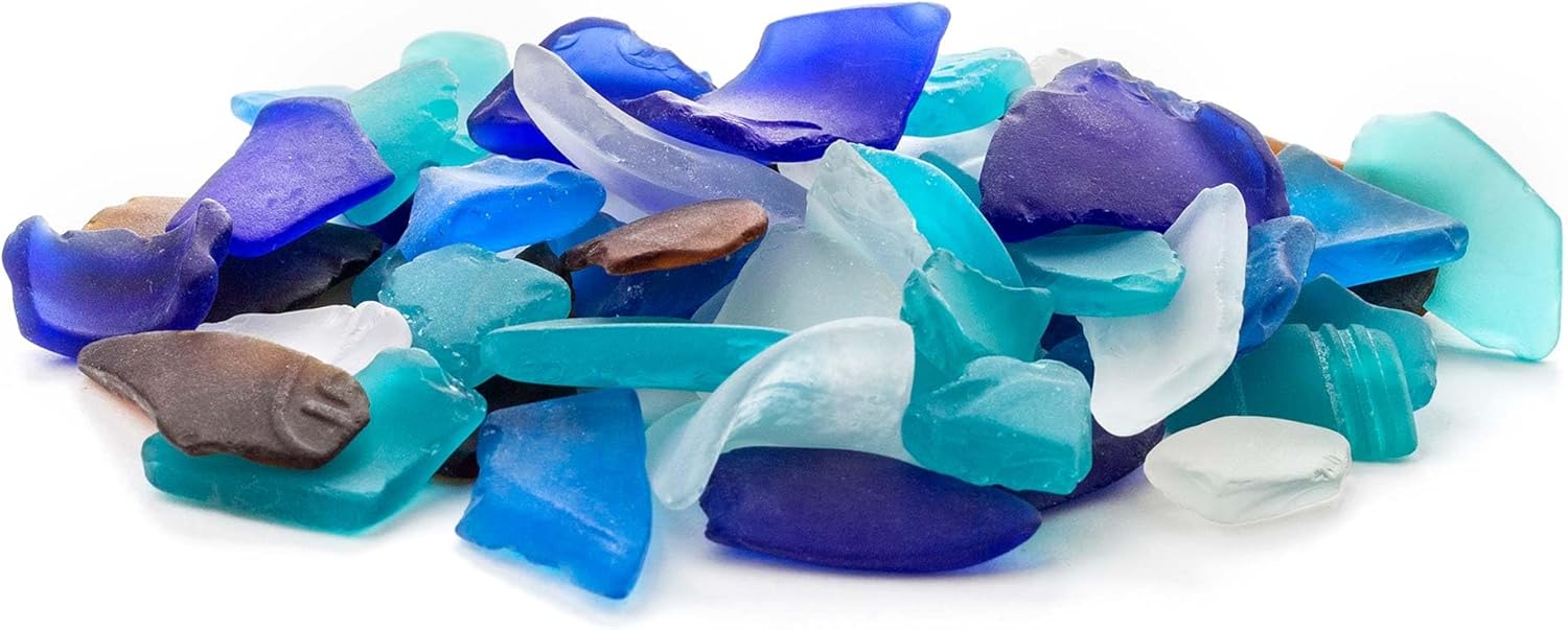 Galápagos (05139) Aquarium Sea Glass – Tumbled Decorative Glass for Aquariums, Terrariums, Crafts, Vases, and Home Decor, 4 lb Bag, Pacific Mix (Pack of 2)