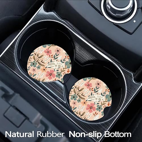 Miniatura 2 de Posavasos de automóvil para portavasos de automóvil, paquete de 2 posavasos antideslizantes universales de goma para mujeres y hombres, accesorios