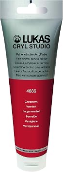 Lukas CRYL Studio Artist Acrylic Paint, Vermilion, 125 ml Tube - High Pigment Acrylic Paints for Canvas Painting, Large Scale Works - Medium-Viscosity, Water-Mixable, Fast Drying